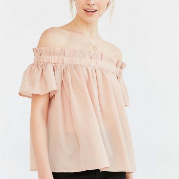Lucca Couture off the shoulder blush blouse - Picture 6 of 7